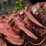sliced prime-rib close-up shot