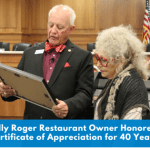 Jolly Roger Restaurant Owner Honored with Certificate of Appreciation for 40 Years of Service