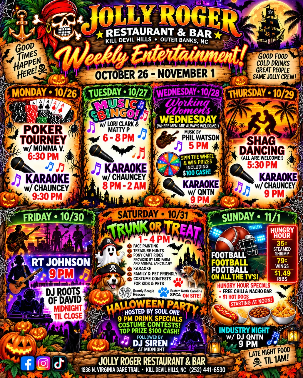 Jolly Roger Halloween Entertainment Poster